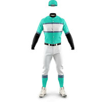 Uniforme de baseball personnalisé imprimé en polyester 100% - Ensemble de maillot et pantalon de baseball à manches courtes sublimé, taille plus, unisexe, professionnel