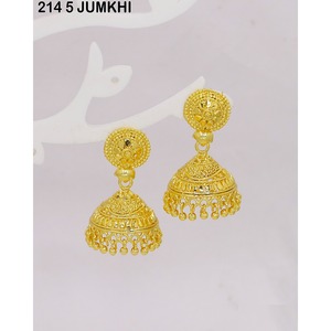 Juego de pendientes colgantes chapados en oro de nuevo diseño tradicional indio, pendientes Jhumka chapados en oro, joyería para mujer, ropa de exportadores - Product Image 4