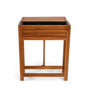 Table de jardin en bois conçue avec un plateau spacieux et des étagères inférieures pour une utilisation pratique dans le jardinage - Product Image 1