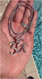 Nuevo Collar con Colgante de Letra Personalizada Iced Out, Cadena Chapada en Oro Estilo Hip Hop, Joyería de Moissanita, Collar con Nombre Personalizado - Product Image 5