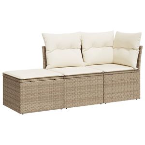 Adjustable Feet 3-Piece Beige PE Rattan <b>Garden</b> <b>Sofa</b> Set <b>Garden</b> Sets - Product Image 2
