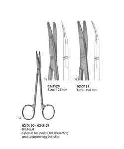 Tijeras de Disección Kilner de 125 mm, Acero Inoxidable, Tijeras de Disección Quirúrgicas Finas, Instrumento Médico Reutilizable - Product Image 1