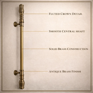 CAIRO CREST Modern Brass Door <b>Handle</b> Antique Gold Finish Luxury Decorative Pull <b>Handle</b> Premium Interior Exterior Door Hardware - Product Image 5