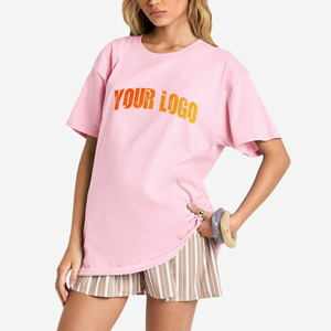 เสื้อยืดผู้หญิงคุณภาพสูง เป็นมิตรกับสิ่งแวดล้อม ผ้าฝ้าย 100% 220gsm แขนสั้น ทรงปกติ ไหล่ตก ตกแต่งลายปัก ซัมเมอร์ แห้งเร็ว - Product Image 1