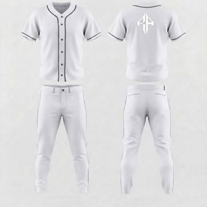 Ensemble de baseball pour hommes de haute qualité, matière 100% polyester, col en V, impression par transfert par sublimation par RIVIAN ATLANTIC - Product Image 1