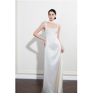Vestidos de Noche de Lujo al por Mayor, MOQ Bajo, Vestido Oriel Drapeless, Corte A, Satén Mission, Vestidos Elegantes para Mujer de Vietnam - Product Image 1
