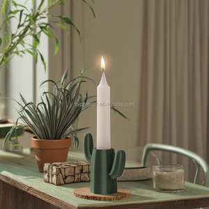 Centros de mesa de inspiración vintage Portavelas de cemento versátiles con velas de fragancia vacías Decoración de manto - Product Image 5