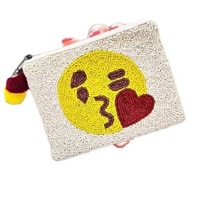 Pochette de soirée pour femme, faite main, en perles de rocaille, motif GAME DAY, utilisable comme portefeuille ou trousse de maquillage - Product Image 2