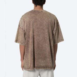 T-shirt pour homme en coton doux, délavé à l'acide, style vintage, coupe décontractée, style streetwear, pour tous les jours, look rétro - Product Image 4