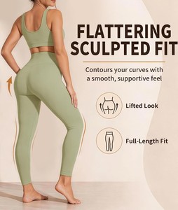 Leggings de cintura alta para mujer, moldeadores, elásticos, de compresión, para yoga, gimnasio, entrenamiento, ajuste contorneado, control de abdomen, ropa deportiva. - Product Image 4