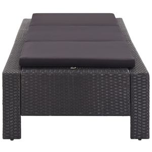 Tumbona Grande Multi-posición con Respaldo en Ratán PE Negro, Cómoda Tumbona para Exteriores - Product Image 3
