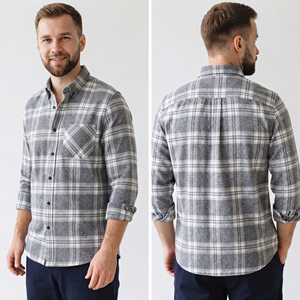 Men's <b>Flannel</b> Shirt Button Down Casual Sleeping Shirt Long Sleeve Breathable Cotton Shirt Winter Wear Night Shirt <b>Flannel</b> <b>Top</b> - Product Image 4