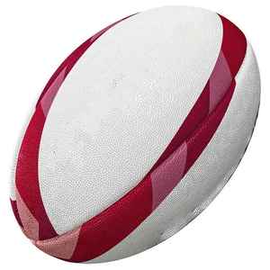 Ballon de rugby professionnel personnalisé avec logo OEM, en cuir PU, motif classique, chambre à air en caoutchouc butyle, emballage carton haute qualité - Product Image 6