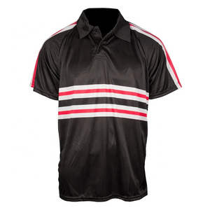 Men's <b>Black</b> Striped Golf <b>Polo</b> Shirt Short Sleeve Quick Dry Polyester Sporty <b>Polo</b> Collar Sublimation Print - Product Image 1