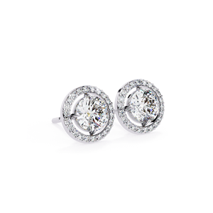 Boucles d'oreilles clous en argent sterling 925, collection REYES, serties d'un moissanite rond taillé sur mesure de 1,5 carat VVS, pour femmes. - Product Image 2