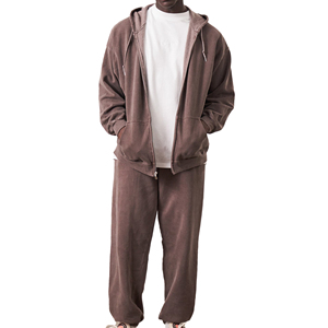 Ensemble de survêtement décontracté pour homme en polyester avec sweat-shirt à col rond et pantalon de jogging imprimé Paris et tissu léger – Collection Automne - Product Image 1