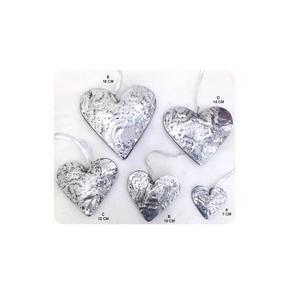 Adornos Colgantes de Corazón Metálico, Corazones Decorativos Texturizados en Plata, Oro y Cobre con Cuerdas para Decoración de Fiestas, Bodas y Eventos - Product Image 3
