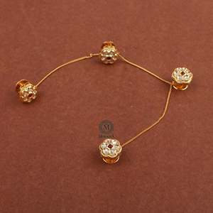 Krish Ruby Polki Designer Kurta Buttons-Brass Material - Product Image 2