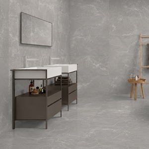 Carreaux de sol et de mur en porcelaine mate gris majestueux, modernes, isolés thermiquement, résistants à l'usure, antidérapants, grand format - Product Image 1