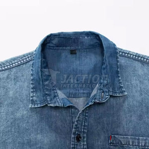เสื้อผ้าฝึกซ้อมคุณภาพสูง เสื้อเชิ้ตยีนส์ผู้ชาย สำหรับใส่ลำลอง ขายดี เสื้อเชิ้ตยีนส์ผู้ชายสำหรับขาย - Product Image 4