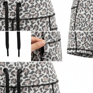 Shorts de sport pour femmes, personnalisés, imprimés, en polyester compressif, avec poches, pour le fitness, le yoga, la course à pied et la gym - Product Image 4