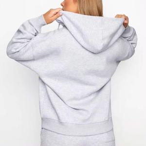 Ensemble de vêtements pour femmes en deux pièces, sweat-shirt à capuche court en tricot 100% coton, décontracté et sportif, avec pantalon à jambes larges - Product Image 4