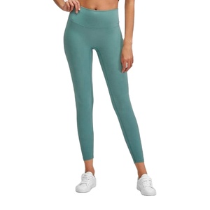 Women's Solid Naked Feeling Yoga Pants Pockets High Waist Gym Workout Running <b>Leggings</b> - Product Image 1