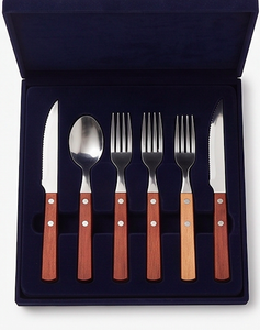 Stainless Steel Cutlery Set With Wooden Handle <b>Mirror</b> Polish Dishwasher Safe Minimalist Design For <b>Camping</b> And Daily Use - Product Image 6