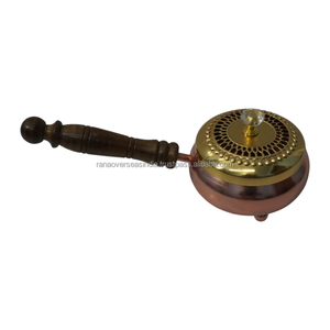 <b>Decorative</b> Iron Incense Burner Wooden Handle Eco-Friendly Durable Metal Charcoal Censer for <b>Spring</b>/Summer Home Office Meditation - Product Image 5