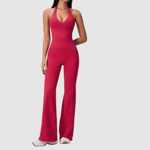 Conjunto de yoga con cuello halter para mujer, ropa deportiva, ropa de gimnasio, ropa de fitness, logotipo personalizado al por mayor - Product Image 4