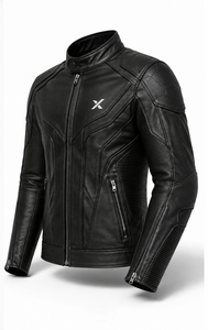 Blouson de moto en cuir inspiré des courses |   Noir Rouge Bleu |   Fabricant OEM ODM |   Qualité de conception haut de gamme |   Vêtements de course - Product Image 3