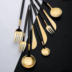 Ensemble de couverts en acier inoxydable noir, 4 pièces, ensemble de couverts modernes, couteau, fourchette, cuillère, vaisselle pour restaurant, hôtel, maison, salle à manger - Product Image 4