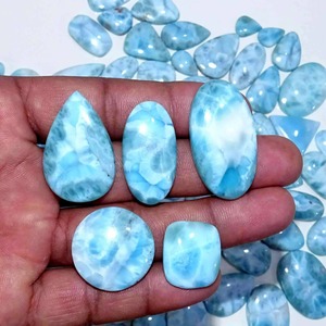 Pierre précieuse cabochon en larimar véritable, cristal bleu naturel, pierre brute pour la création de bijoux faits main, disponible à la vente. - Product Image 5