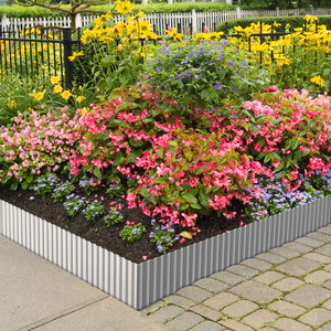 Kit de Borde Rectangular de Acero Corten Natural de 12'*10' para Jardín, Diseño de Borde de Césped sin Excavación, Ecológico, para Plantas - Product Image 5