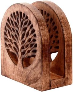 Decorative Wooden <b>Tissue</b> Holder Container Napkin Box Living Room Table Organizer Elegant Durable Home Accent Piece - Product Image 6