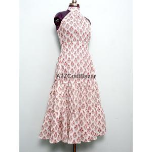 Hot Sale Tropical Floral 100% Cotton Maxi <b>Dress</b> for Women <b>Boho</b> Halter Neck Formal Party Autumn <b>Summer</b> Beachwear Resort Holiday - Product Image 4