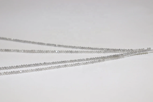 Cuentas de Rondelle facetadas de diamantes blancos naturales 1,8-2,2mm 38 cm Fabricación de joyas de diamantes con material de piedra natural - Product Image 3