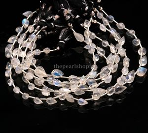 Wholesale Natural <b>Rainbow</b> Moonstone Faceted Teardrop Drop Beads 5x7MM White Moonstone Beads For Jewelry Making 8 Inch Strand - Product Image 5
