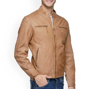 Top Quality New Innovations Men Puffer <b>Jacket</b> 2026 High Quality Leather Stand Collar Autumn Zipper Closure Direct Sales - Product Image 1