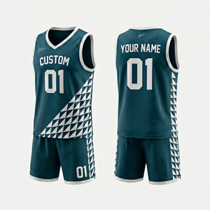 Ensemble de maillots de basket-ball personnalisés, noir et orange, imprimé géométrique, col en V, sans manches, unisexe, adulte, maille respirante, sublimé, personnalisé - Product Image 2