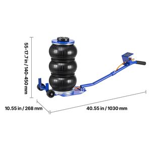 Martinetto Pneumatico a Tre Sacche da 3 Tonnellate/6613 Libbre, Sollevamento Rapido 1-6 s, per Tubi in Acciaio, Altezza di Sollevamento 17,7 Pollici/450 mm - Product Image 4