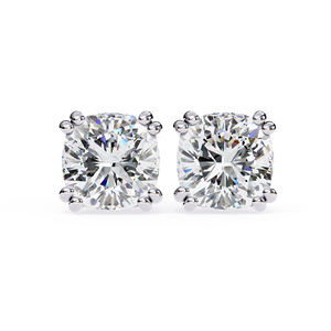 Pendientes de Diamantes Moissanite con Corte Cojín de 6x6 mm, 2.2 CTW, Oro Sólido de 18K, Joyería de Lujo para Mujer, Regalo - Product Image 3