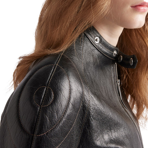 Vintage Women's Genuine Goatskin Leather <b>Biker</b> <b>Jacket</b> Luxury Designer Motorcycle <b>Jacket</b> OEM Custom private label Manufacturer - Product Image 4