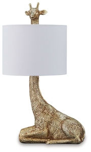 Lampe de table de luxe moderne en forme de girafe dorée, style safari, avec abat-jour en aluminium pour la décoration du salon - Product Image 4