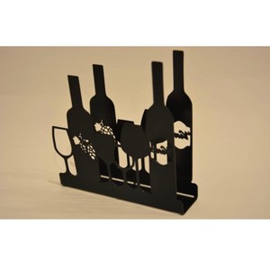 Porte-boîte à mouchoirs fantaisie en forme de bouteille de vin et verre, sur pied, pour utilisation sur table - Product Image 3