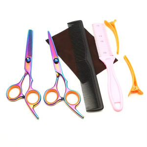 Tijeras de Peluquería Desechables Ecológicas, Kit de Tijeras de Entresacar de Acero Inoxidable, Juego de Tijeras de Barbero con Hoja Recta y Afilada - Product Image 3