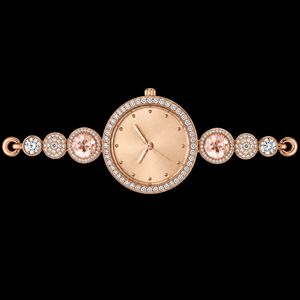 Elegante Reloj de Cuarzo para Mujer en Oro Rosa con Bisel y Brazalete de Diamantes, Esfera Redonda Analógica de 30 mm, Cristal de Zafiro, Reloj de Lujo - Product Image 1