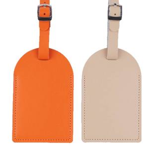 Etiqueta de Equipaje de Cuero Genuino Ecológica con Logotipo Personalizable, Etiqueta de Identificación de Viaje Resistente al Agua, Etiqueta de Nombre y Dirección, Suave - Product Image 1