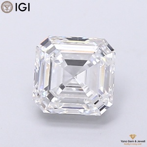 Diamant de laboratoire CVD taille Asscher, couleur D, clarté VS1, 2,00 carats, avec certificat IGI, pour bijoux de mariage et centre de table - Product Image 1
