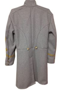 <b>Men's</b> Gray Reversible <b>Wool</b> Overcoat Historical Style American Reproduction Double Breast 3 Rows Braid <b>Grey</b> <b>Wool</b> Frock <b>Coats</b> - Product Image 6